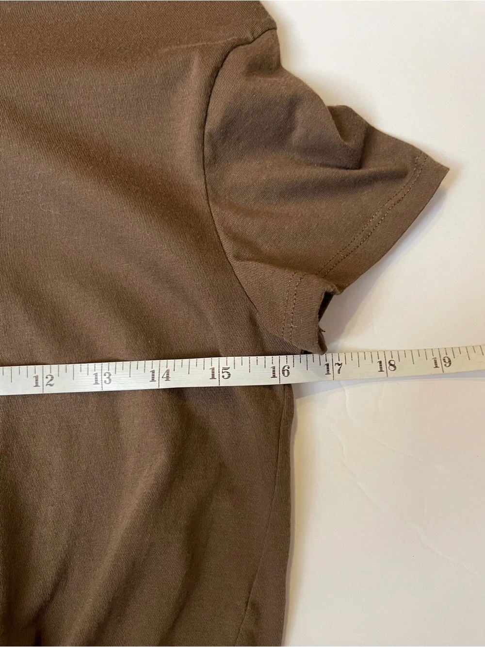 Abercrombie & Fitch Brown Knotted Baby tee Y2K Casual Fitted Embroidered Top XS